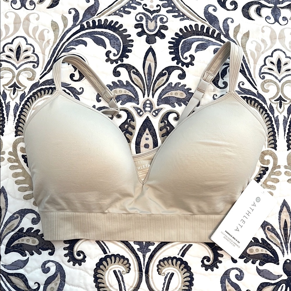 Athleta Tan Lace Trim Bra Intimates & Sleepwear